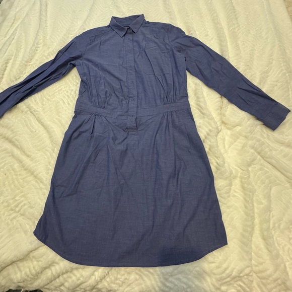 Women's Banana Republic Button-Up Long Sleeve Dress, Chambray, Size 4, Pre-Owned - Picture 5 of 6
